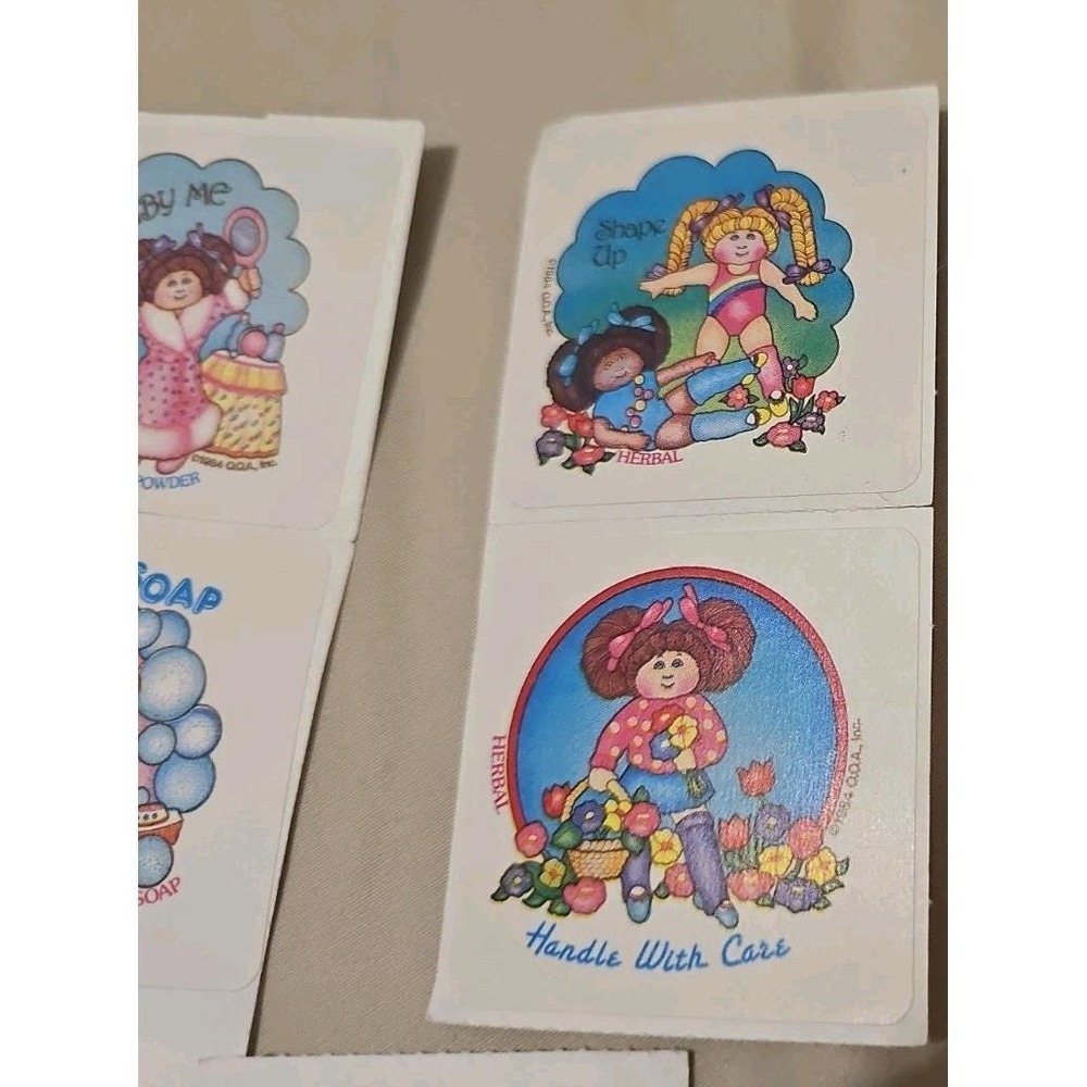 Vintage 80's CABBAGE PATCH KIDS Scratch & Sniff Stickers Set Lot - 20 Stickers - Picture 5 of 6